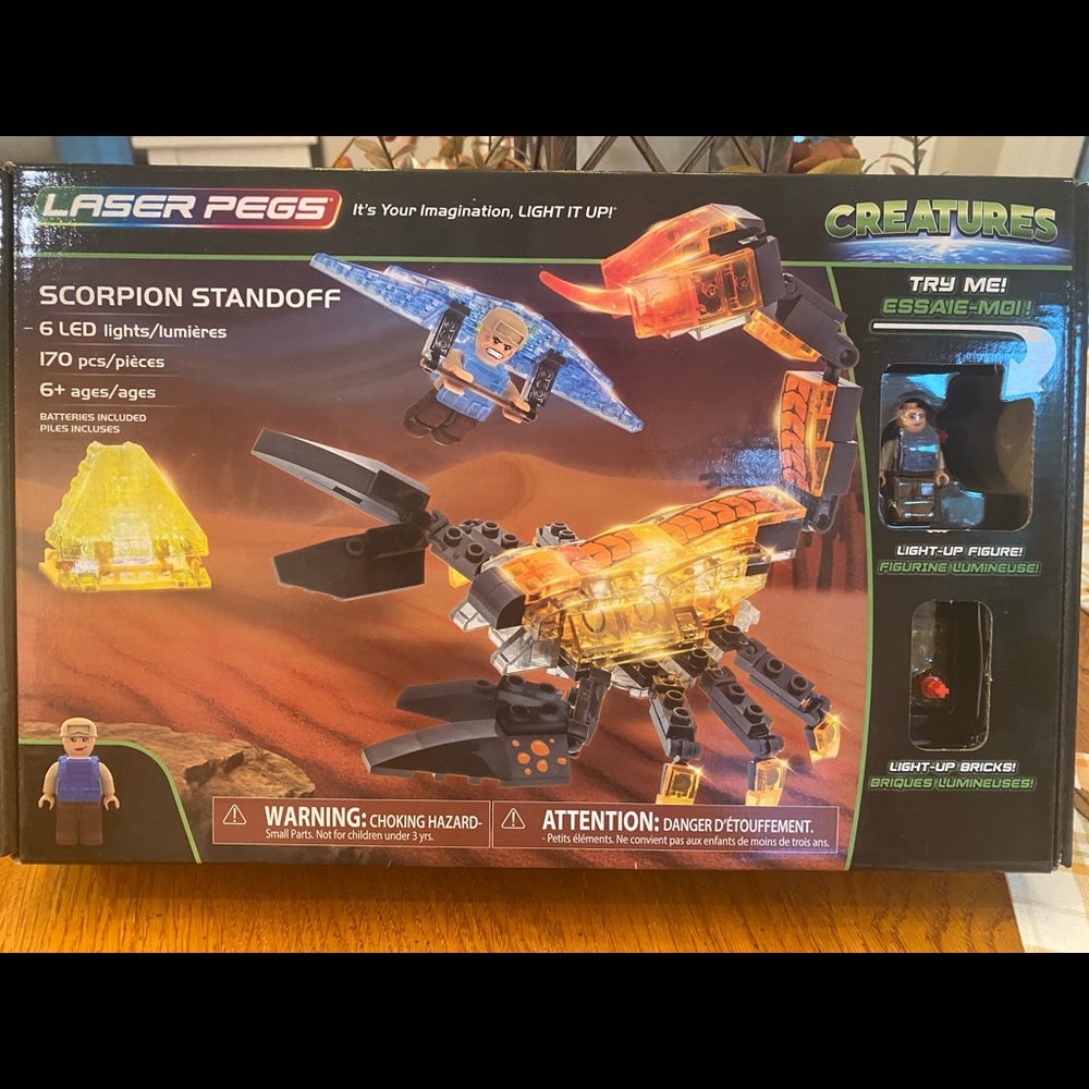 Laser Pegs Scorpion Stand-off / 6 LED Lights /